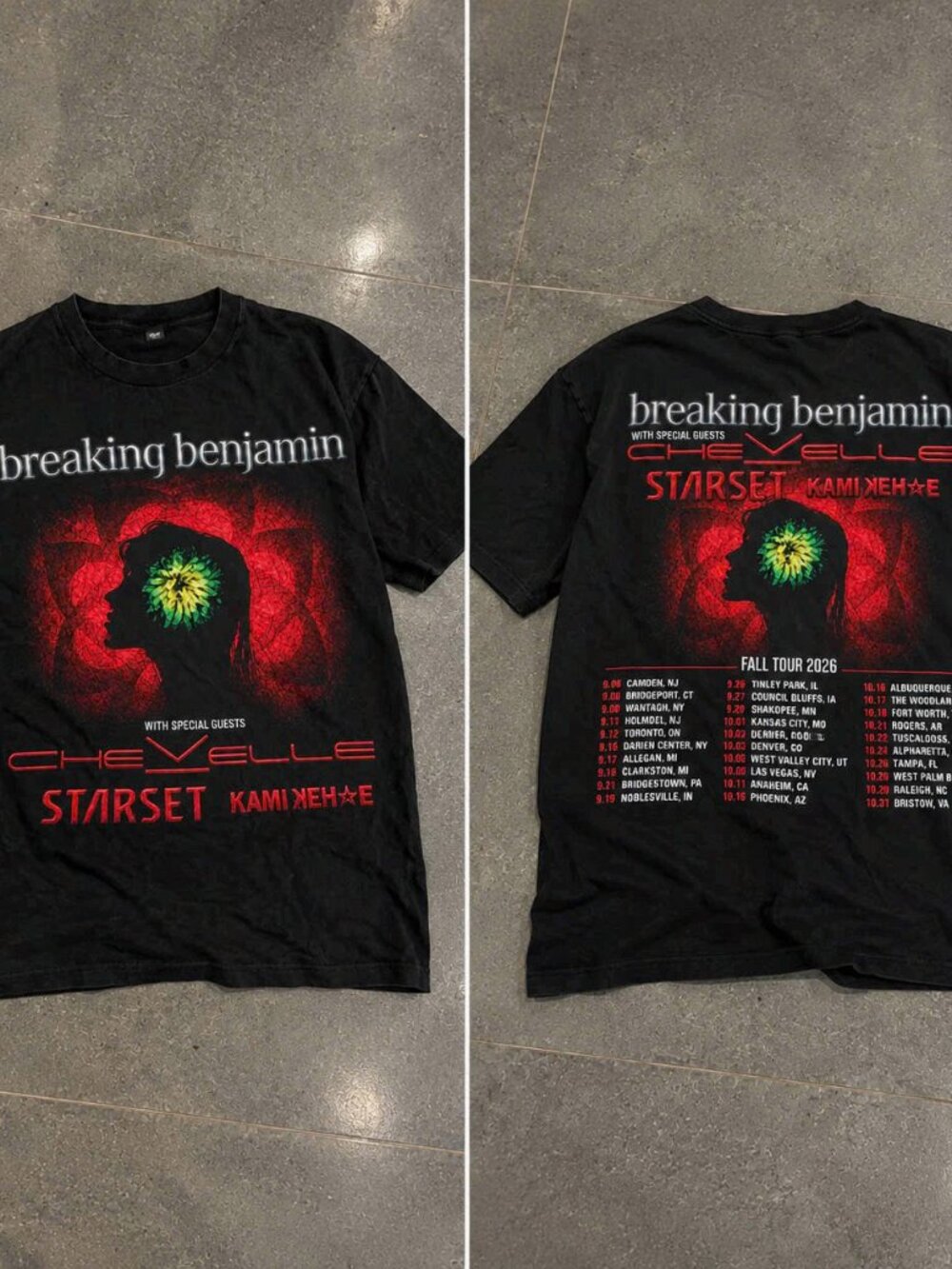 Breaking Benjamin Chevelle Starset Fall  Tour 2026 T-Shirt